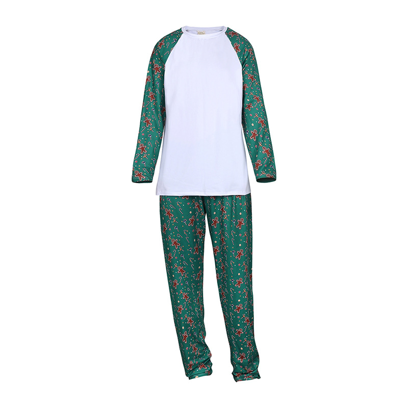 Pijamas navideños a juego para la familia, personalizados, de algodón, al por mayor, impresión por sublimación, pijamas navideños en blanco