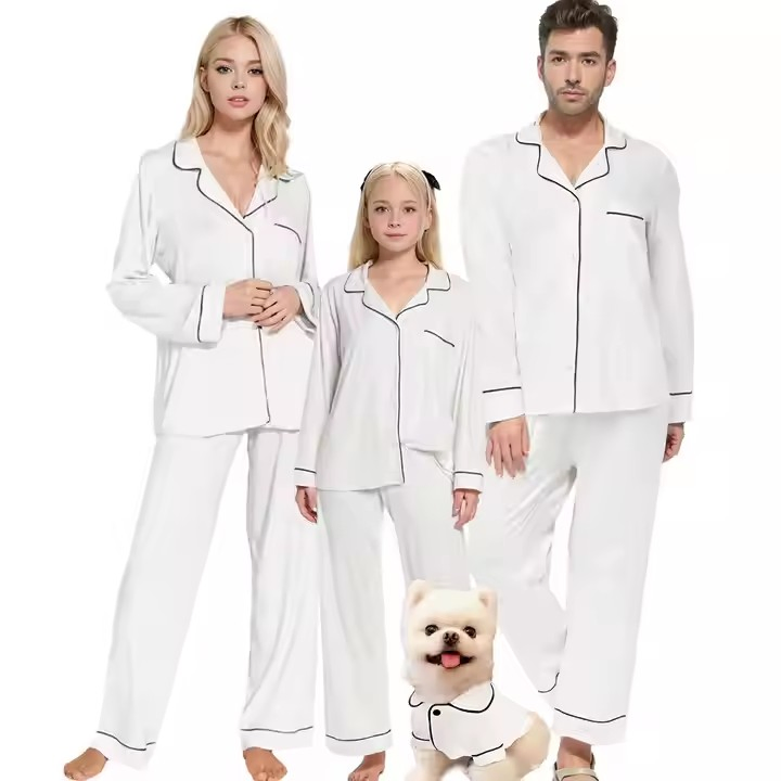 Cotton Luxury Pyjamas Family Woman 2 Piece Outfit Set Bamboo Long Sleepwear Pjs Pajamas Pijamas Mujer for Women