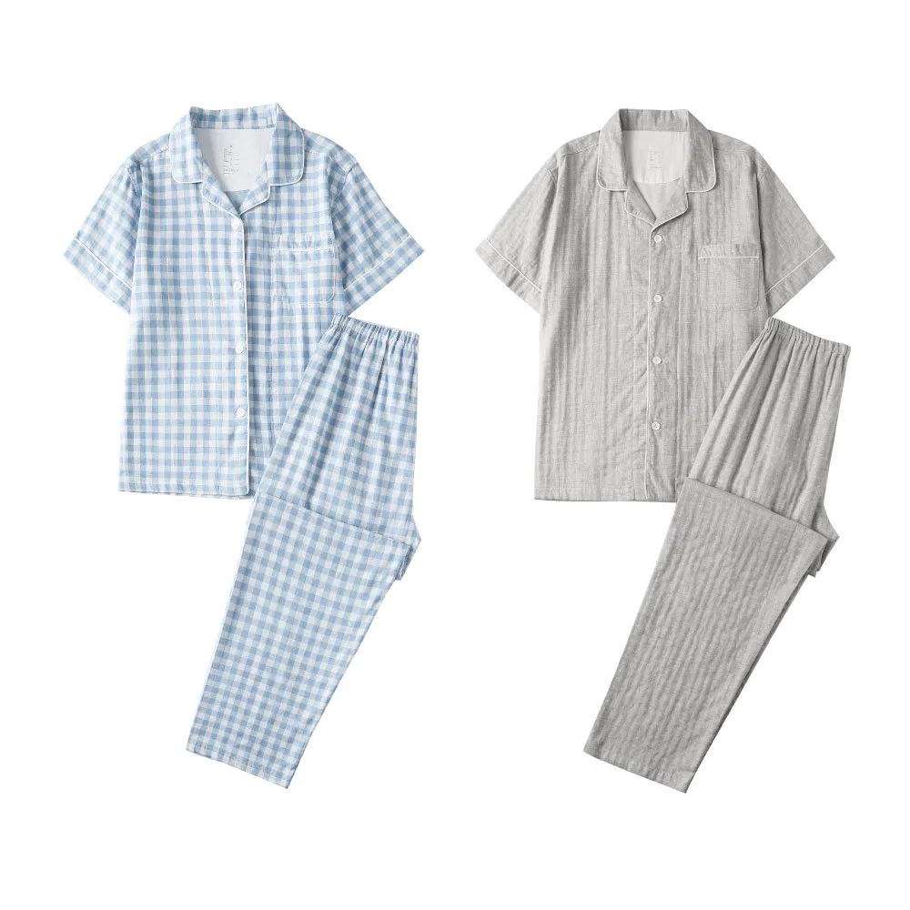 Muestra gratuita de pijamas de lino para hombres, pijamas coloridos, pijamas elegantes, pijamas de gran tamaño