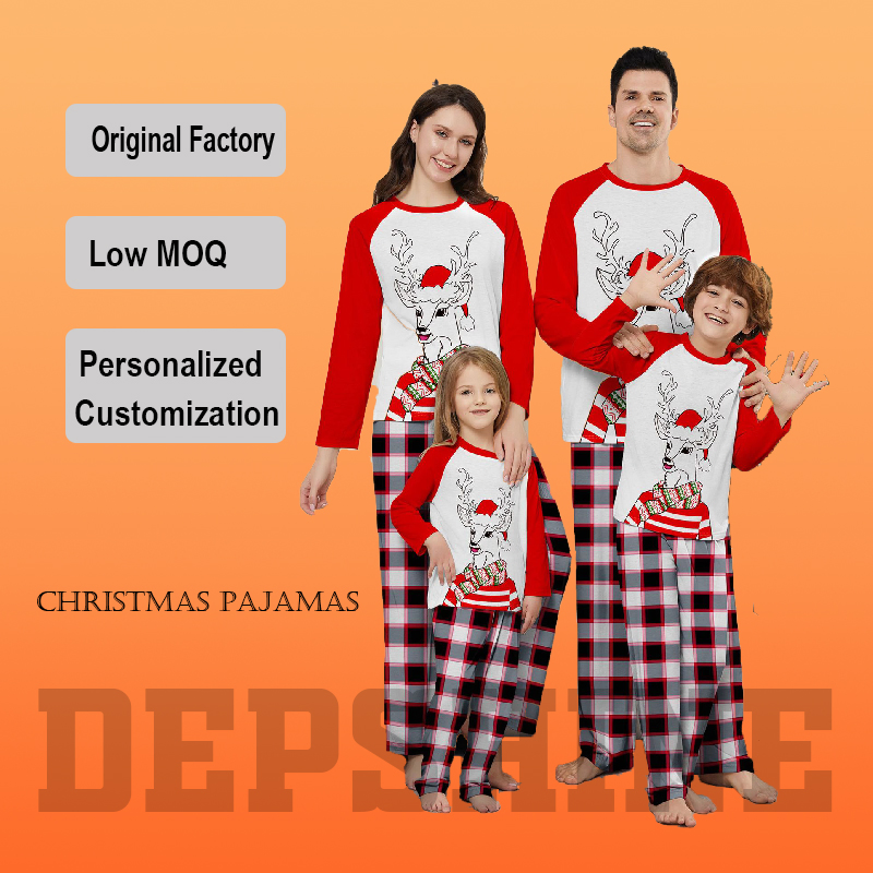 Pijamas navideños personalizables para padres e hijos