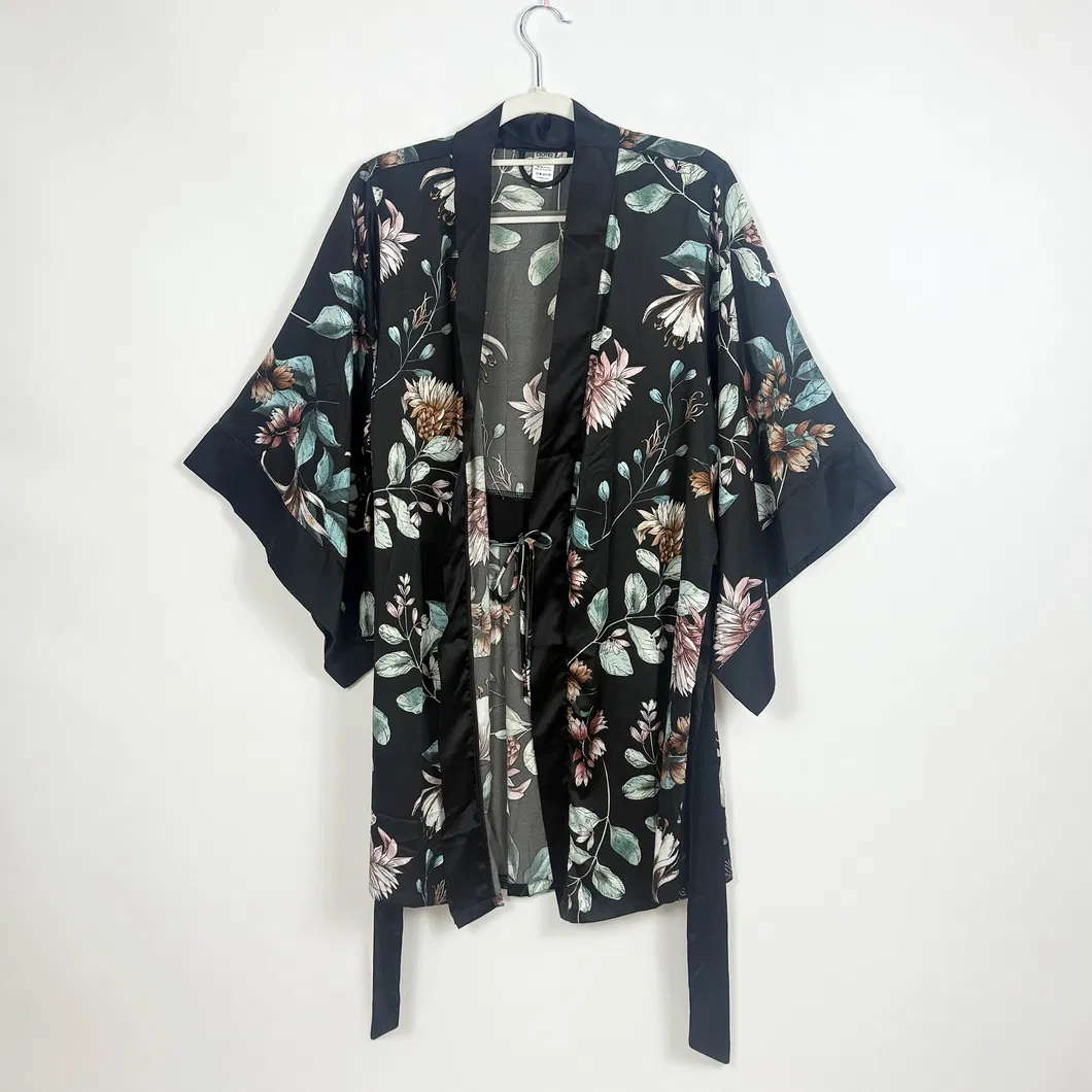 Conjunto de pijama de verano de seda texturizada de lujo con bata de dormir