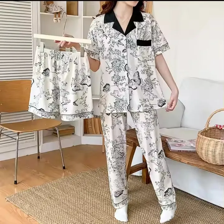 Precio competitivo pijamas impresos sueltos casuales para el hogar ligeros y cómodos de verano