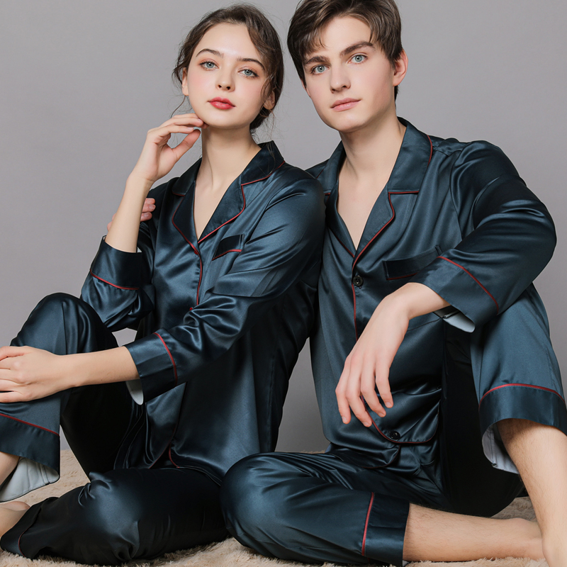 Conjunto de Pijamas de Seda Pura para Pareja de Fábrica con Logo Personalizado 100%