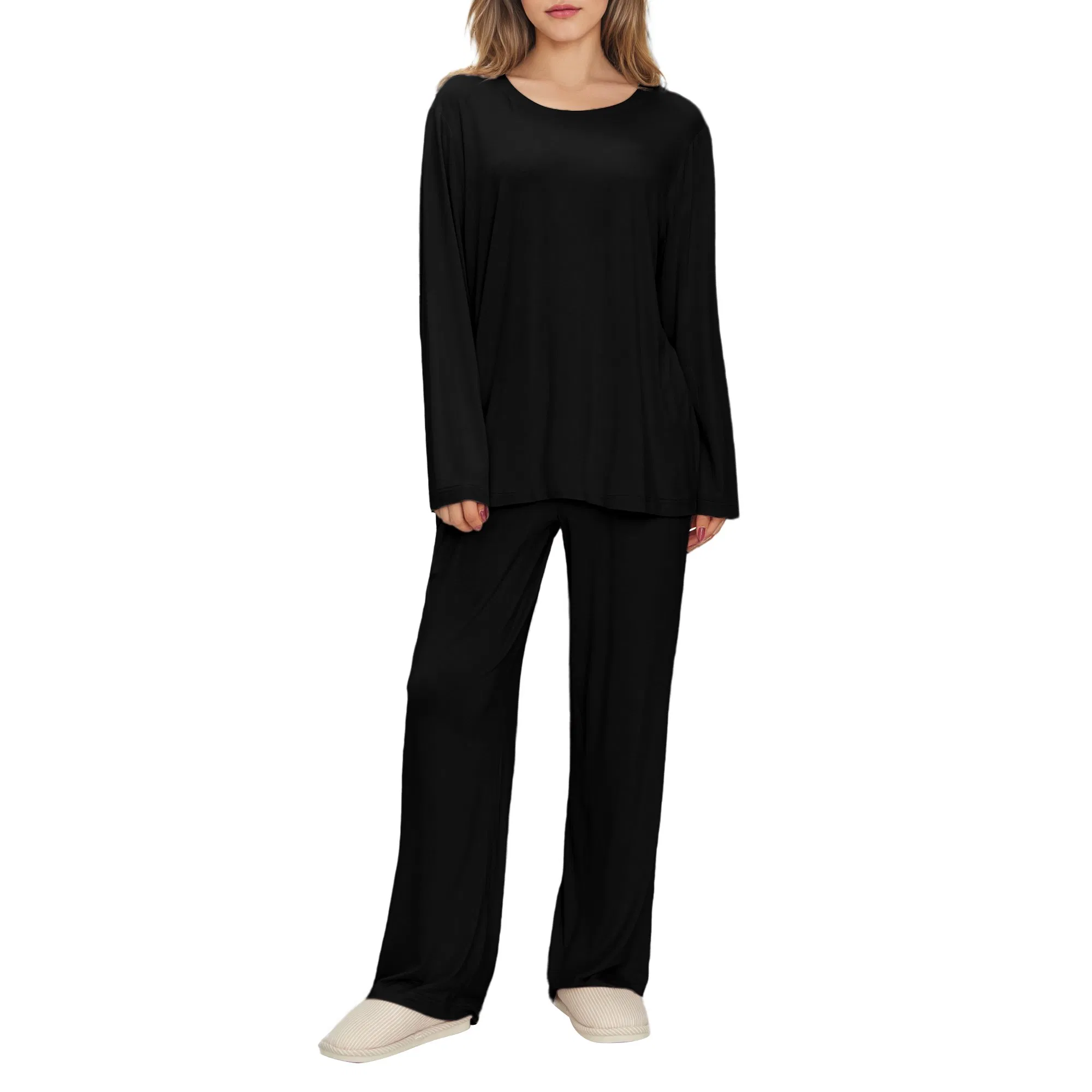Pijamas de mujer de viscosa de bambú, cómodos, pijamas personalizados, ropa de casa para ladies
