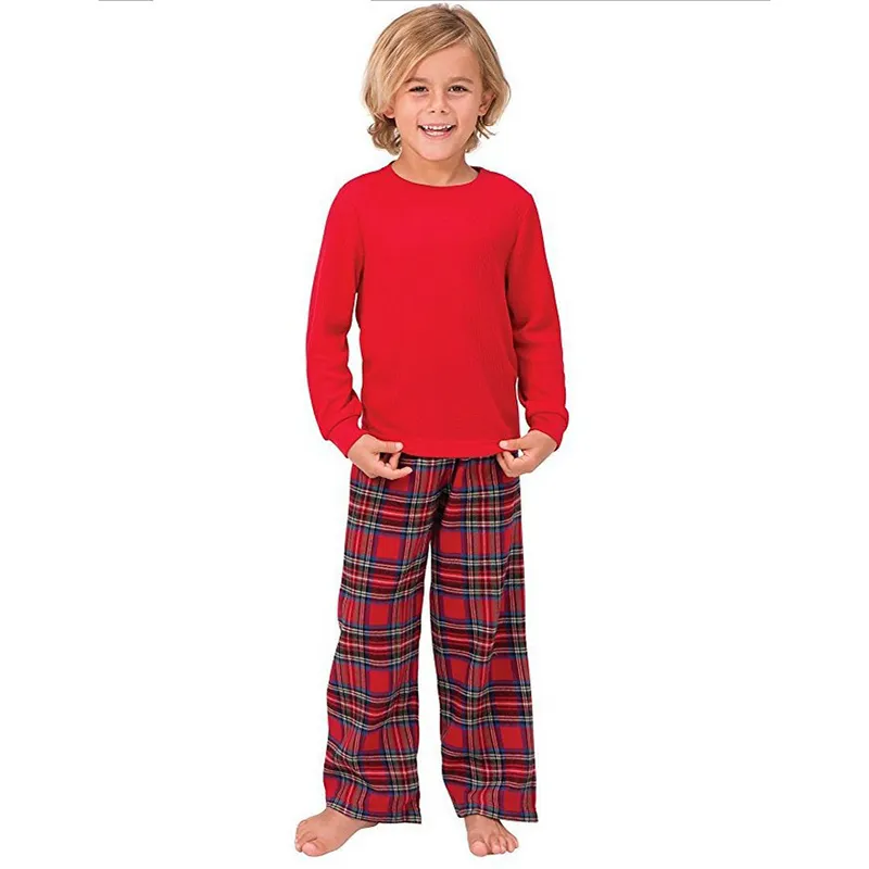 Pijamas de familia de algodón y poliéster para sublimación personalizados, conjuntos a juego en blanco para bebés, hombres, mujeres y niños, pijamas de Navidad