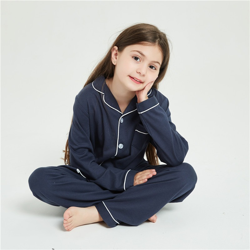 Pijamas de algodón para niños 100% ropa de dormir con mangas largas