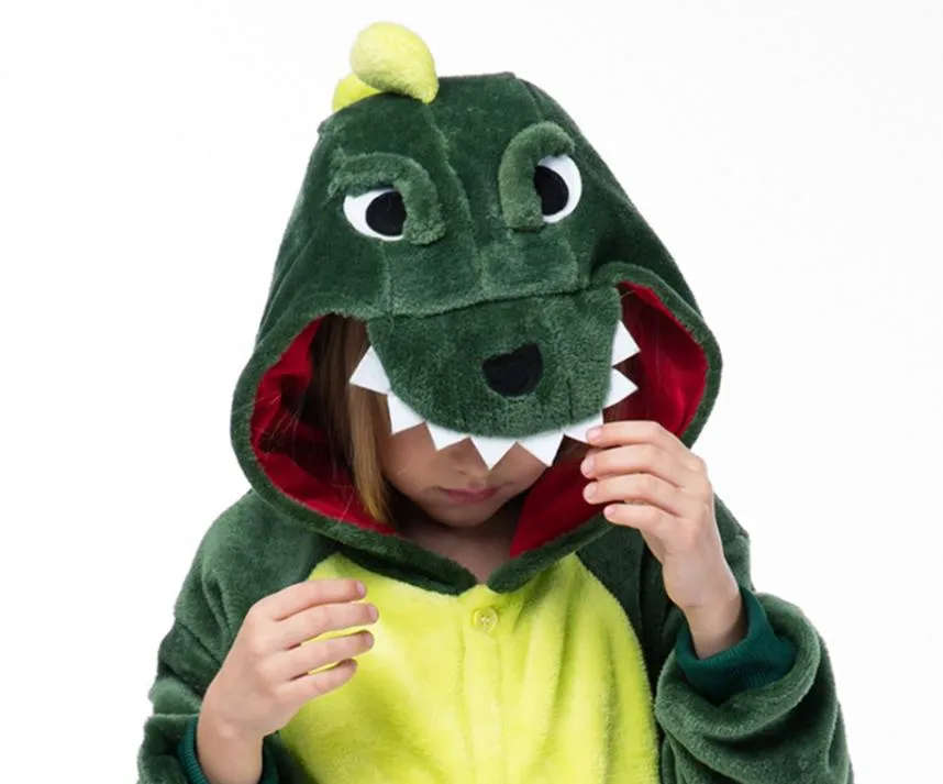 Pijama de casa de dibujos animados de animales para niños de otoño e invierno con capucha
