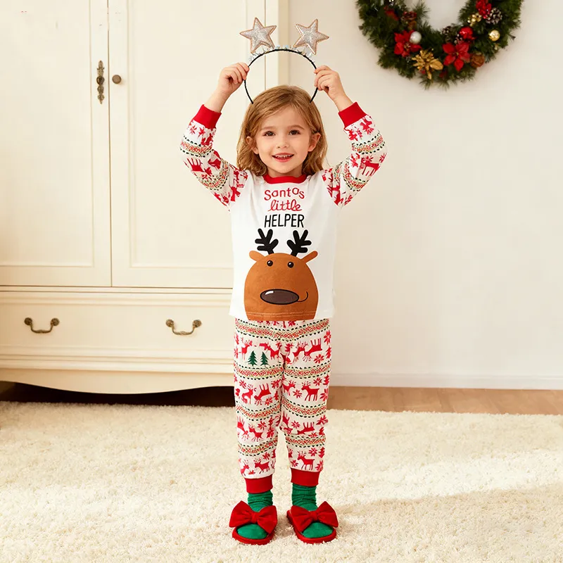 Pijamas de algodón navideños acogedores para mujeres y niños