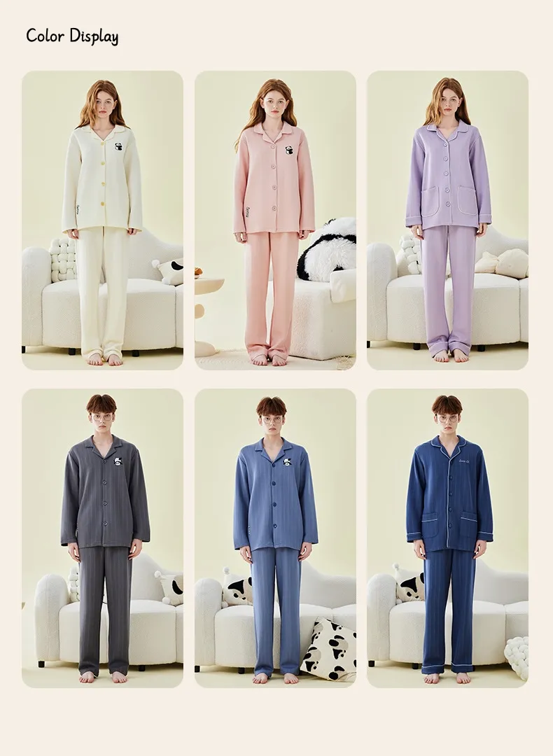 Conjunto de pijamas de algodón suave para adultos, ropa de casa cómoda