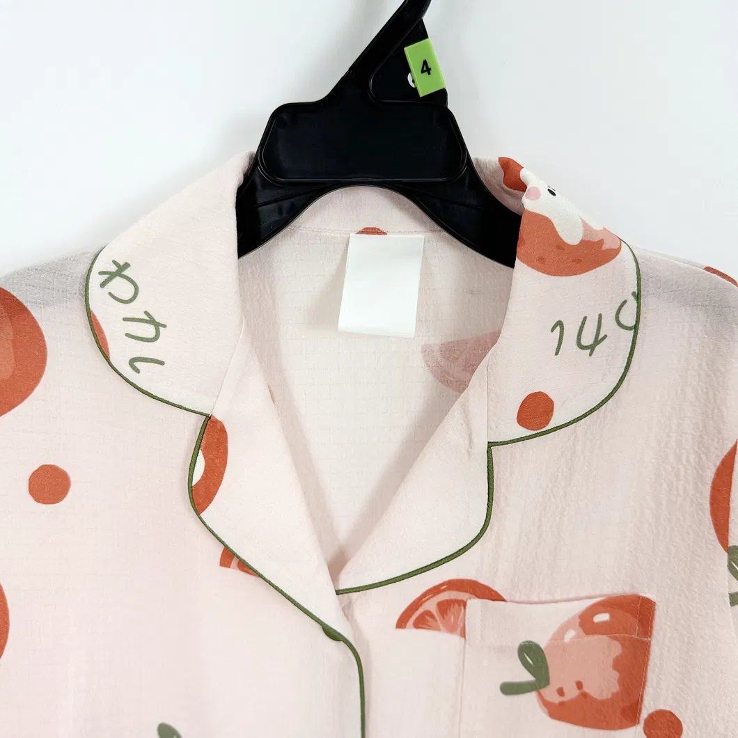 Conjunto de pijama elegante de seda personalizada de verano, holgado y masivo