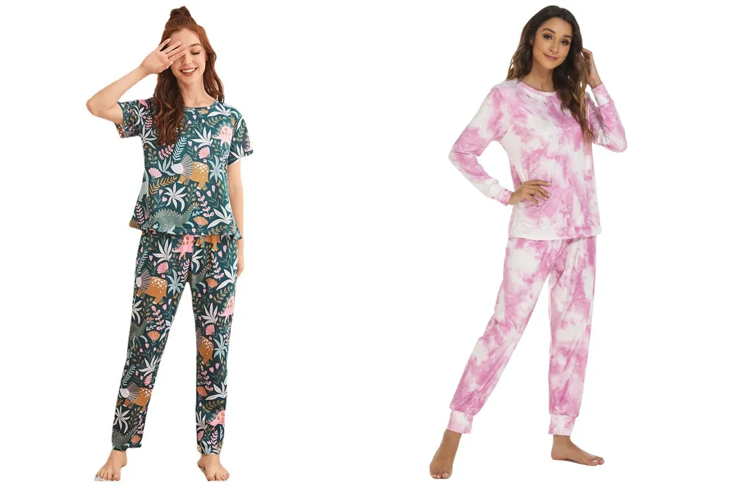 Pijamas de algodón de color puro para invierno, de manga larga, dos piezas, ropa de casa para mujeres, pijamas casuales de cuello redondo, conjunto de dos piezas, ropa de descanso con botones