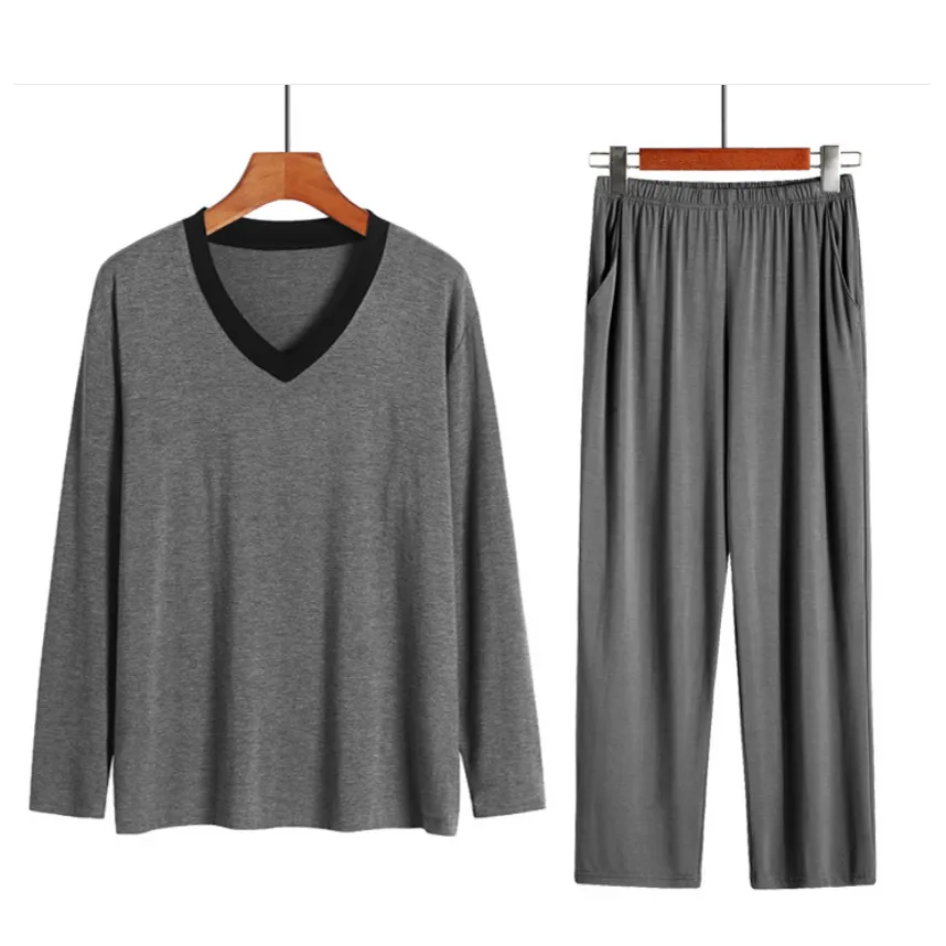 Conjunto de pijamas de lujo para hombres, pijamas de forro polar, pantalones de pijama, ropa de dormir de teddy