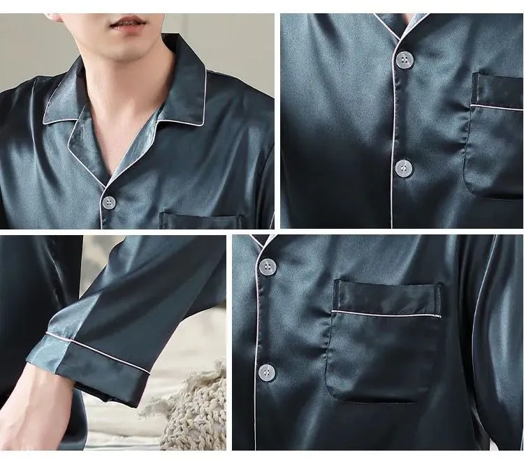 Conjunto de pijama de seda de manga larga de nueva llegada unisex suave y transpirable para el hogar, talla grande ODM