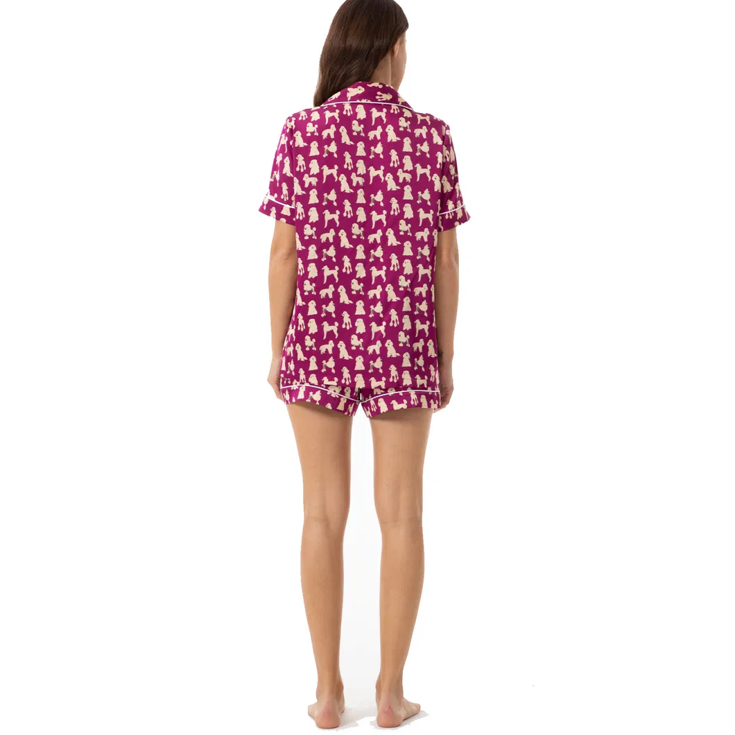 Pijamas sexys para mujeres, pijamas de manga corta impresos, diseño personalizado de verano