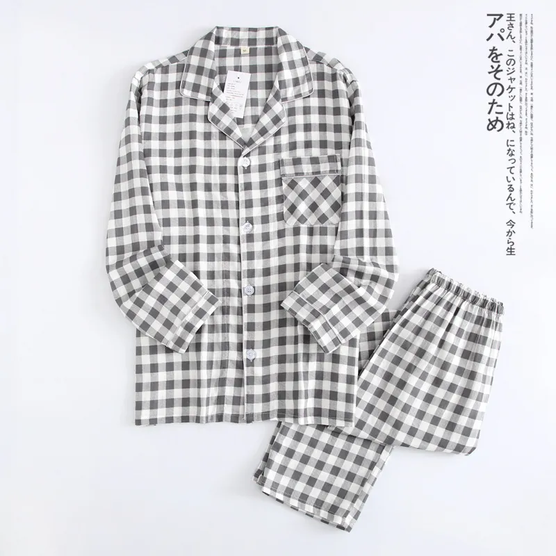 Conjunto de pijamas de manga larga suave transpirable con cintura elástica ropa de casa pijama de pareja