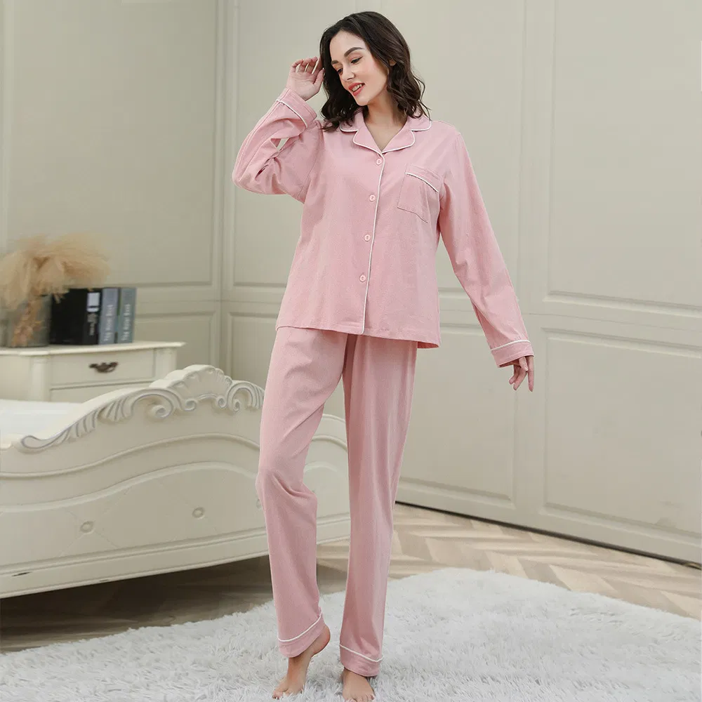 Pijamas de manga corta con adhesivo, pijamas de modal súper suaves para el uso casual de mujeres