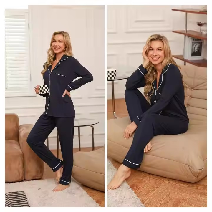 Conjunto de Pijama de Bambú Orgánico para Mamá, Pijama Ecológico de Bambú, Pijama Sostenible para Embarazadas, Conjunto de Pijamas de Maternidad, Pijamas para Embarazadas
