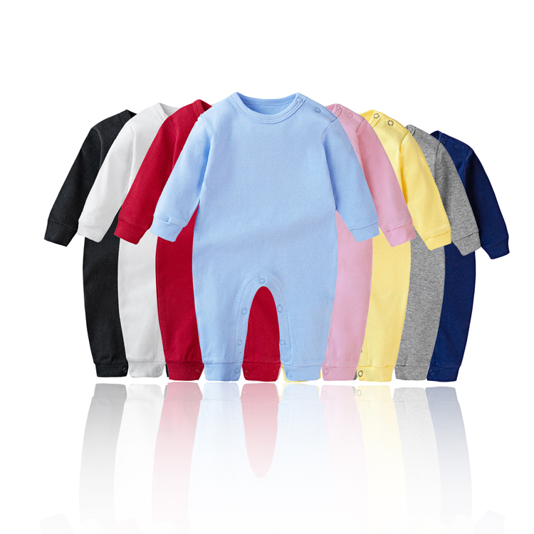 Pijama de bebé de manga larga en blanco de algodón orgánico para recién nacidos