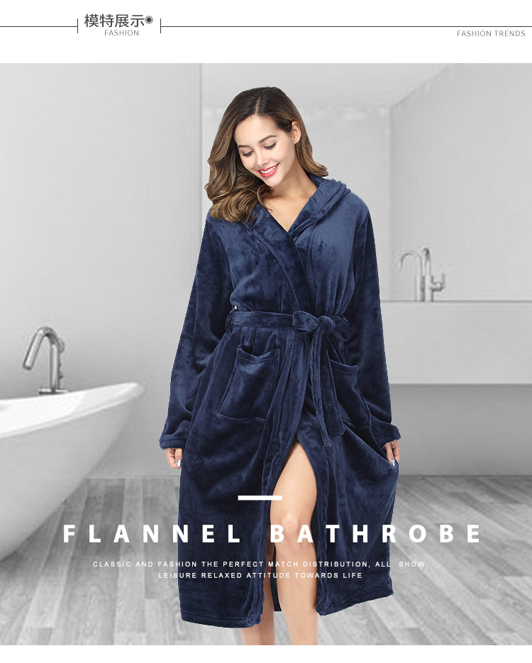 Pijamas con capucha de color sólido y de gran tamaño para hotel, ropa de dormir de otoño e invierno para parejas
