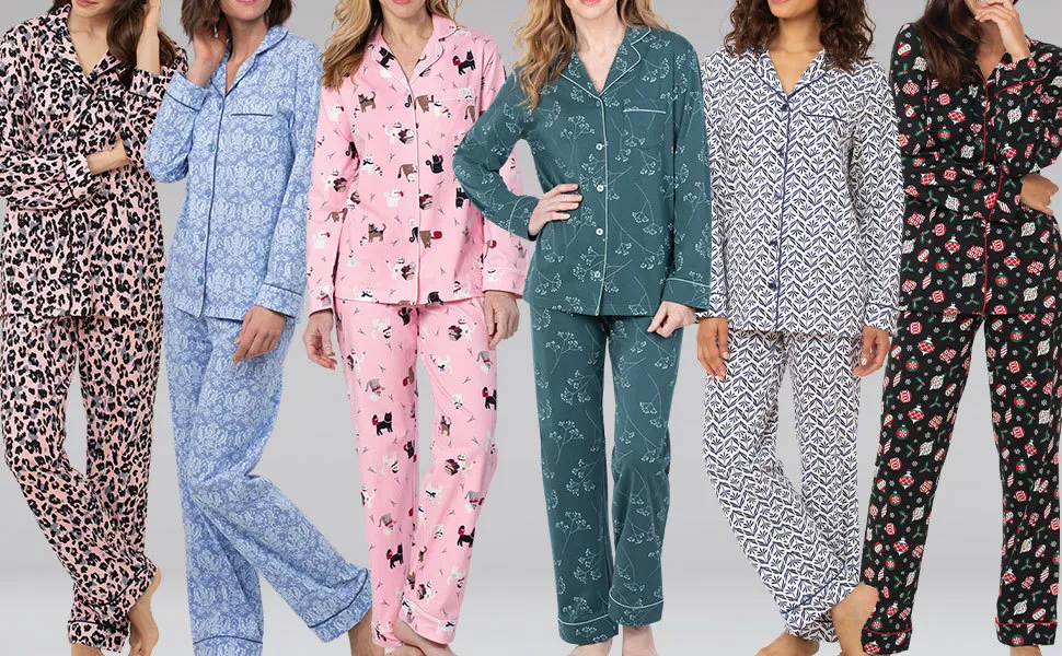Conjunto de pijama de seda para mujeres con estampado de animales 2 Piezas conjunto de pijama de seda de lujo con estampado geométrico para mujeres