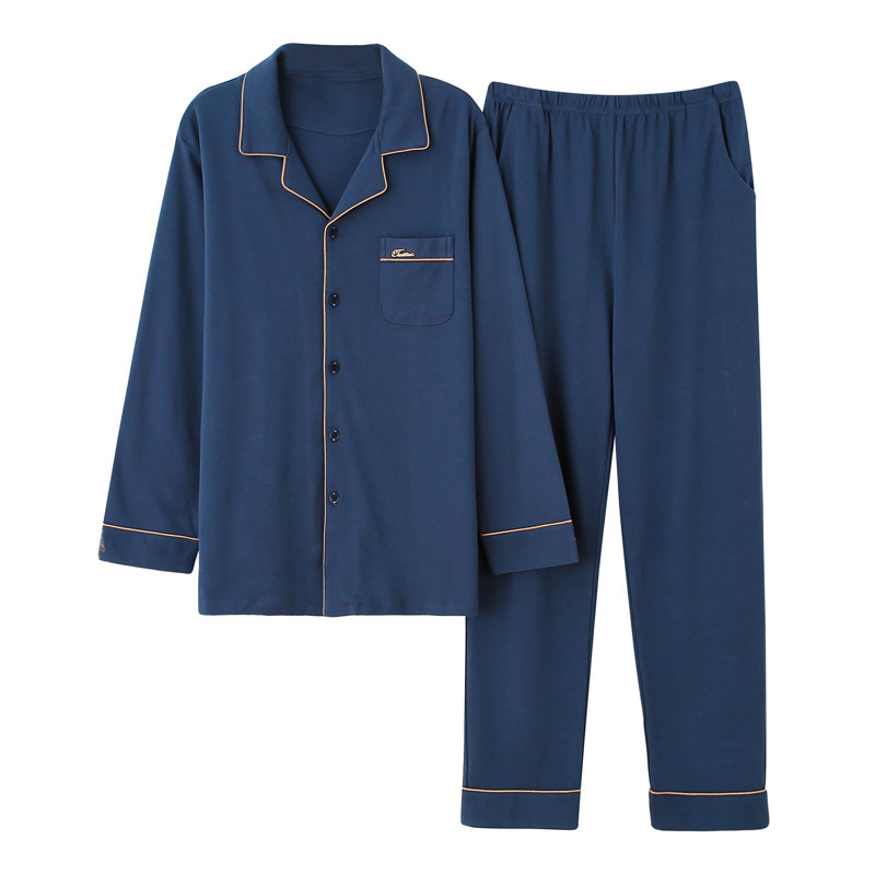 2023 Nuevo estilo de cárdigan de algodón de manga larga, conjunto de pijama de algodón de solapa, ropa de casa suave y cómoda para mujeres