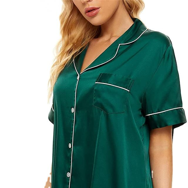Producción de estilo aduanero al por mayor de China 100%Mulberry 16mm 19mm 22mm Pijamas de satén sexys y transpirables de cuidado de la piel para niñas, niños, hombres y mujeres, ropa de dormir