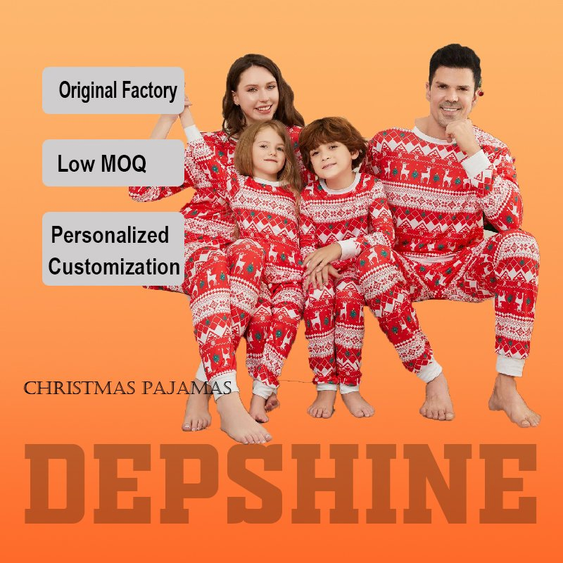 2025 Pijamas de Familia Adultos Niños Personalizados 2 Conjunto de Pijamas de Una Pieza para Fiesta de Navidad Conjuntos de Pijamas a Juego
