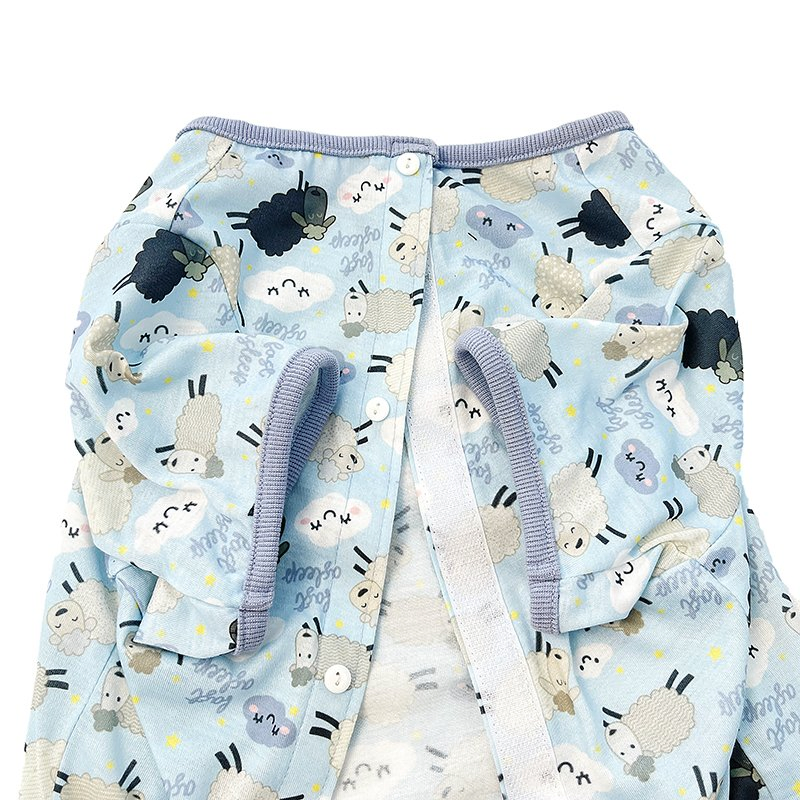 100% Pijamas de perro de tela impresa de dibujos animados de poliéster transpirables