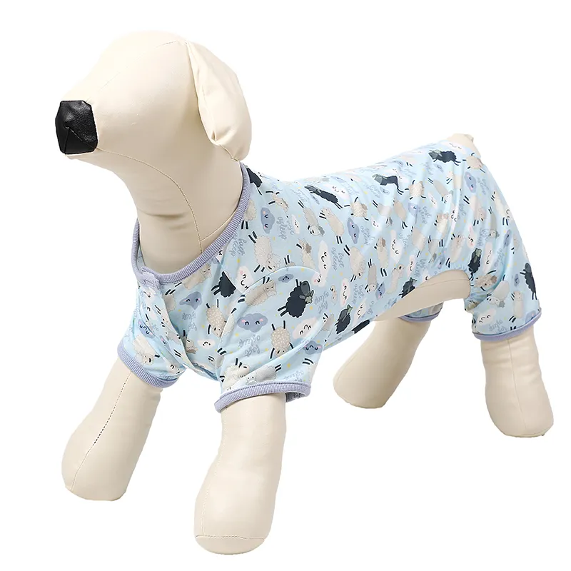Pijama de perro cómodo diseño azul