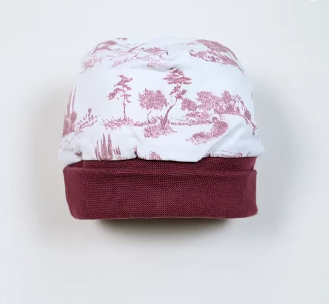 Ropa de Niños y Bebés Pijamas de Toile Francés Rosa Cómodos con Sombrero para Conjunto de Layette para Niños