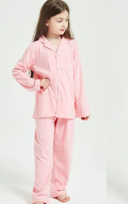 Pijamas de algodón para niños 100% ropa de dormir con mangas largas