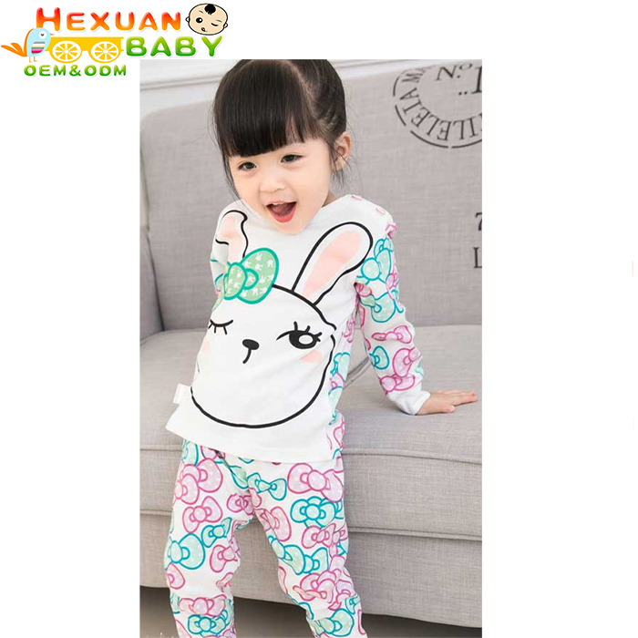 Tamaño 100-160 Primavera Otoño Pijamas Impresos de Dibujos Animados Ropa de Dormir para Niños Niñas 100% Algodón