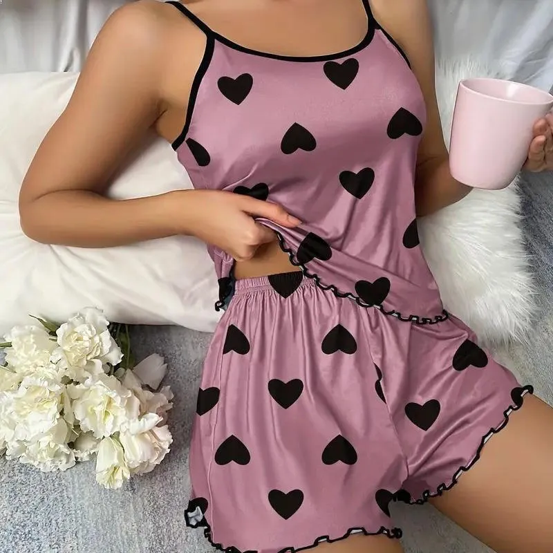 Pijamas de verano para mujeres top halter y pantalones cortos