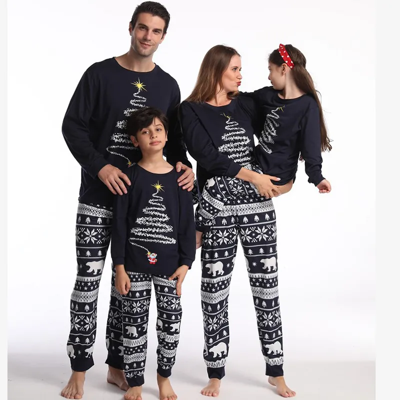 Conjunto de pijamas navideños de tallas grandes para toda la familia para hombres, mujeres y niños