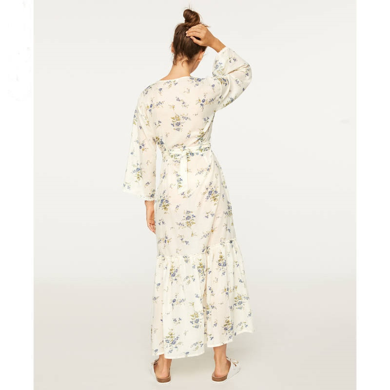 Vestido de noche de satén para mujer, vestido de noche de manga larga, pijamas impresos para mujer, camisa de dormir con botones