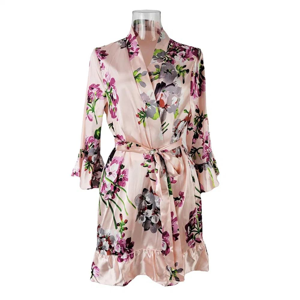 Pijamas de seda natural con estampado para mujer