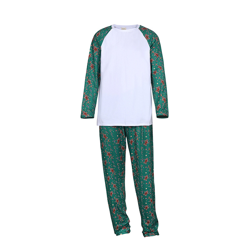 Pijamas navideños a juego para la familia, personalizados, de algodón, al por mayor, impresión por sublimación, pijamas navideños en blanco