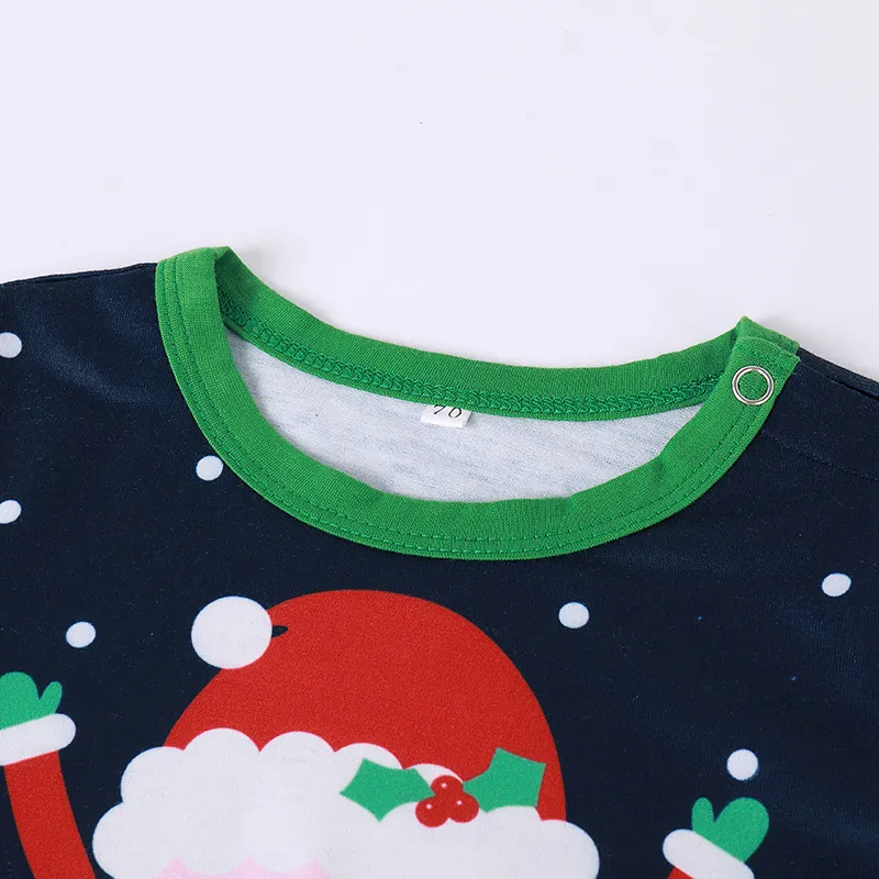 Conjunto de pijamas navideños familiares al por mayor Santa para padres e hijos, pijama de manga larga, ropa de dormir familiar