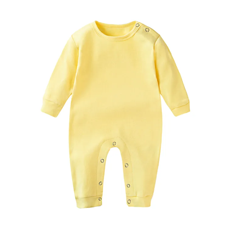 Pijama de bebé de manga larga en blanco de algodón orgánico para recién nacidos