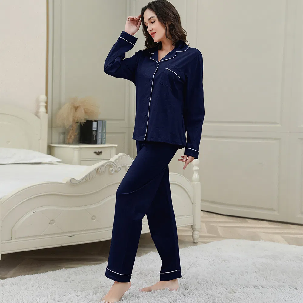 Pijamas de manga corta con adhesivo, pijamas de modal súper suaves para el uso casual de mujeres