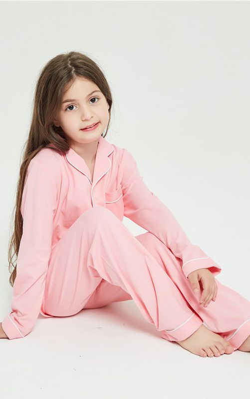 Pijamas de algodón para niños 100% ropa de dormir con mangas largas