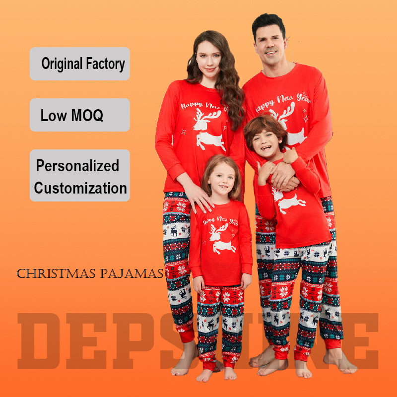 Pijamas navideños personalizables para padres e hijos