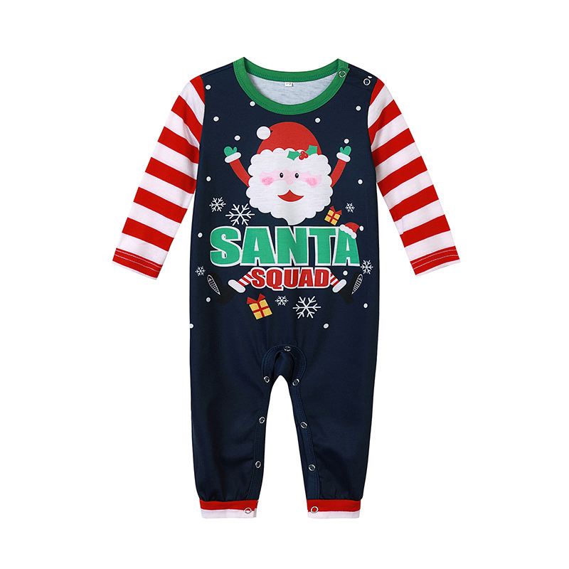 Conjunto de pijamas navideños familiares al por mayor Santa para padres e hijos, pijama de manga larga, ropa de dormir familiar