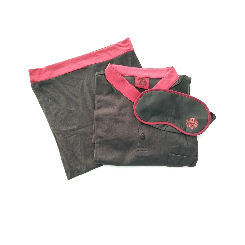 Conjunto de pijamas de bambú para parejas, pijamas cómodos, conjunto de pijama negro