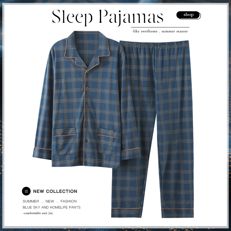 2023 Nuevo estilo de cárdigan de algodón de manga larga, conjunto de pijama de algodón de solapa, ropa de casa suave y cómoda para mujeres
