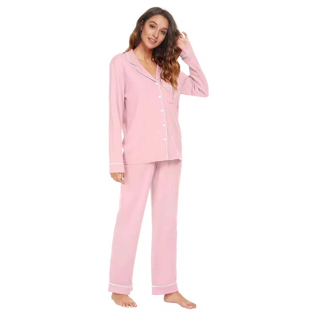 Conjunto de pijama para mujeres de manga larga, sostenible, de viscosa de bambú