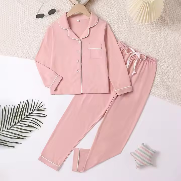 Cotton Luxury Pyjamas Family Woman 2 Piece Outfit Set Bamboo Long Sleepwear Pjs Pajamas Pijamas Mujer for Women
