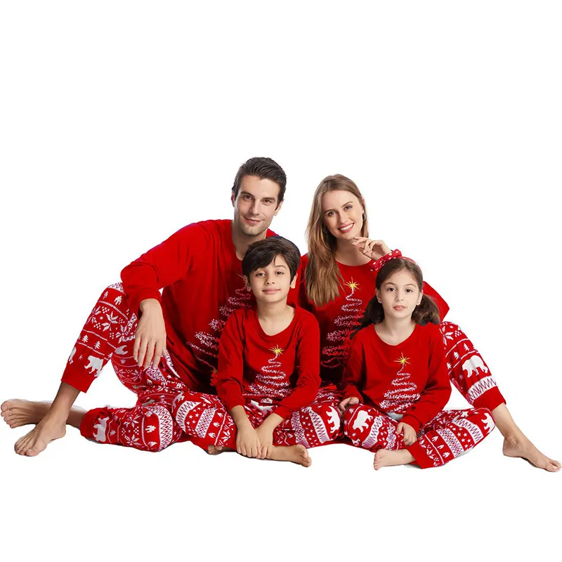 Conjunto de pijamas navideños de tallas grandes para toda la familia para hombres, mujeres y niños