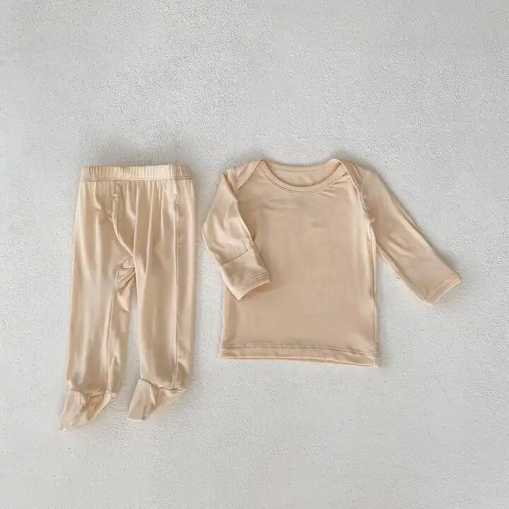 Ropa de Bambú Orgánica para Bebés Monos Sencillos para Niños y Niñas Pijamas de Verano de Bambú para Bebés