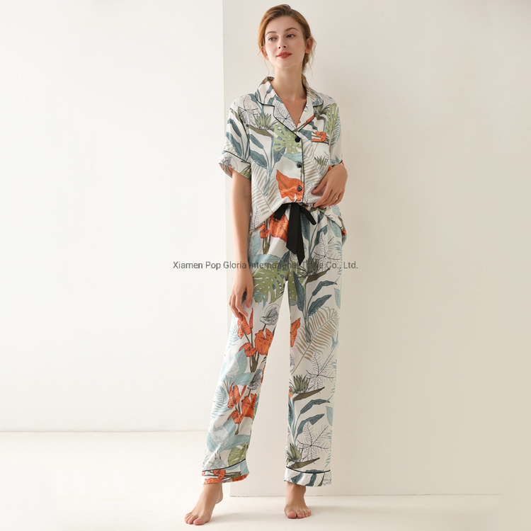 Intiflower Venta Caliente Elegante Mujeres Impresas Pijamas Ropa de Dormir y Ropa de Casa Suelta